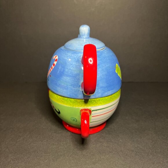 Le Gourmet Chef 2005 Christmas Ceramic Santa Claus 3pc Tea for One Set - Picture 3 of 10